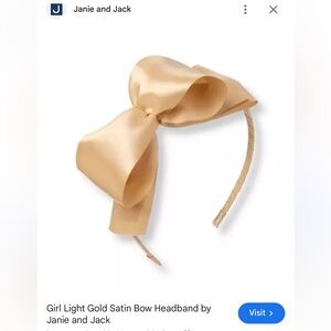 Janie and Jack Champagne Satin Bow Headband